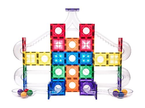 EliFix mágneses építőjáték - golyópálya 136 db + világító golyók