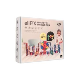   EliFix mágneses építőjáték - golyópálya 222 db + világító golyók