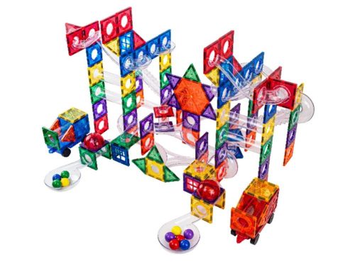 EliFix mágneses építőjáték - golyópálya 222 db + világító golyók