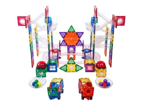 EliFix mágneses építőjáték - golyópálya 222 db + világító golyók